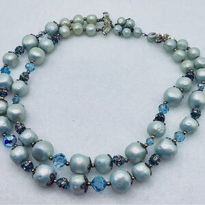 Vintage Elegant Blue Pearl Necklace 


 Pearl Necklace
